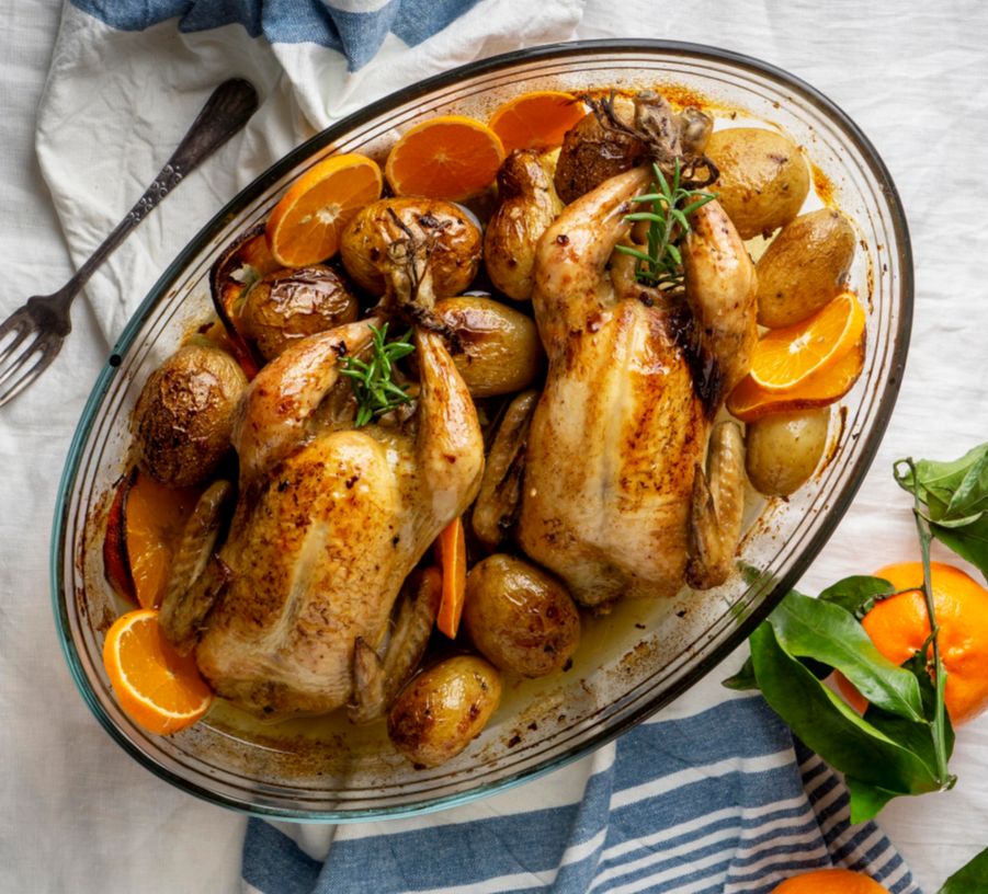 Traditional Chicken Andalusia Recipe in a rustic setting